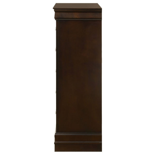English Elm Janson Cappuccino Tall 5 Drawer Chest with Dovetail Construction for Classic Bedrooms B2777P536472