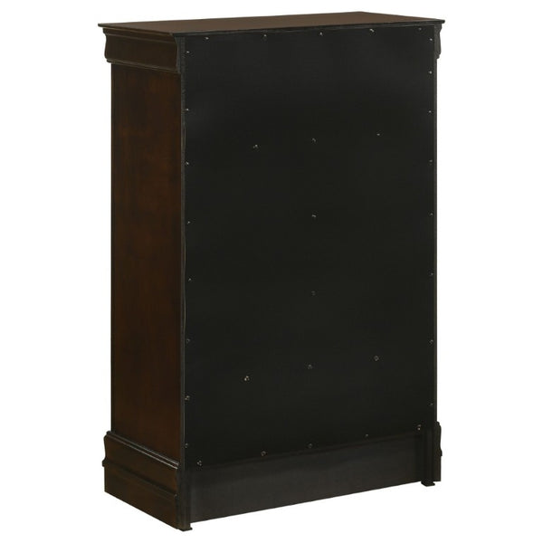 English Elm Janson Cappuccino Tall 5 Drawer Chest with Dovetail Construction for Classic Bedrooms B2777P536472