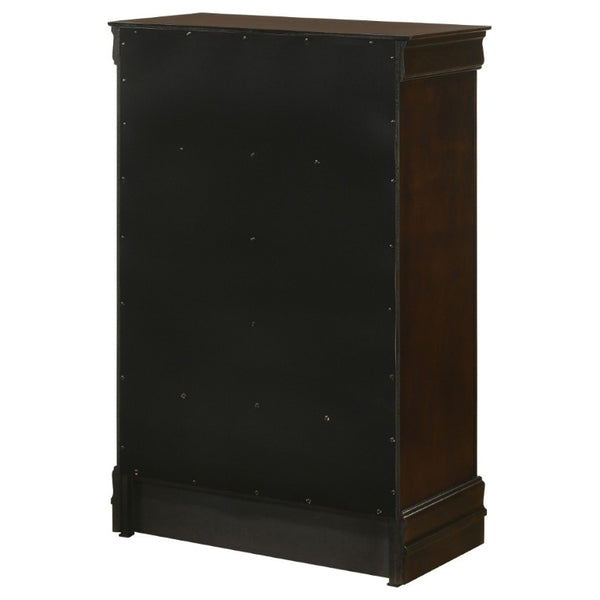 English Elm Janson Cappuccino Tall 5 Drawer Chest with Dovetail Construction for Classic Bedrooms B2777P536472