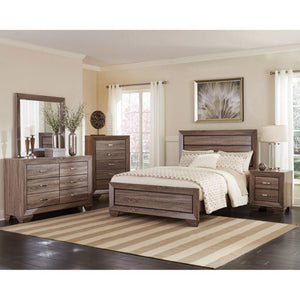 English Elm Tomasina Two Drawer Nightstand Washed Neutral Finish Farmhouse Bedroom Storage Taupe B2777P536473