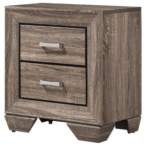 English Elm Tomasina Two Drawer Nightstand Washed Neutral Finish Farmhouse Bedroom Storage Taupe B2777P536473