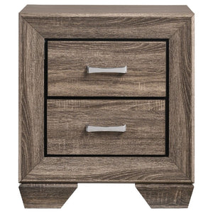 English Elm Tomasina Two Drawer Nightstand Washed Neutral Finish Farmhouse Bedroom Storage Taupe B2777P536473