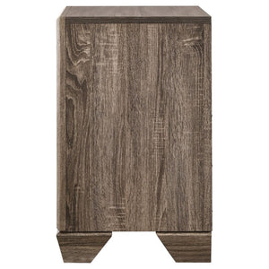English Elm Tomasina Two Drawer Nightstand Washed Neutral Finish Farmhouse Bedroom Storage Taupe B2777P536473