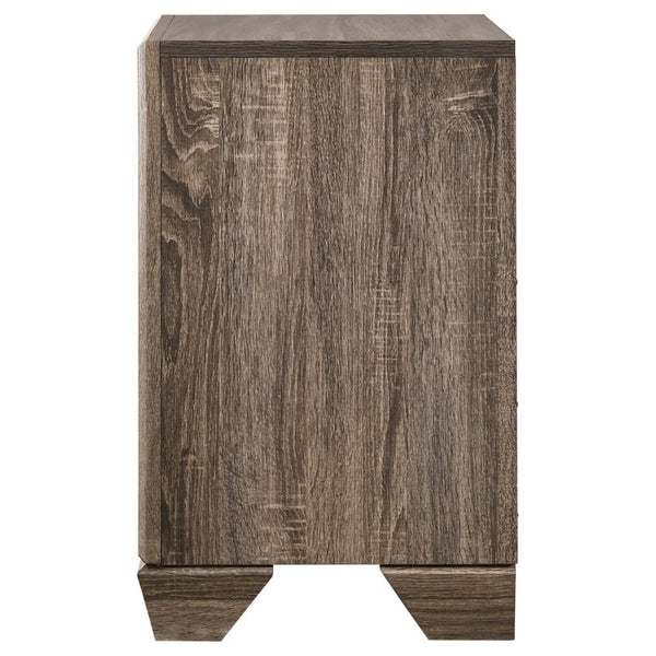 English Elm Tomasina Two Drawer Nightstand Washed Neutral Finish Farmhouse Bedroom Storage Taupe B2777P536473