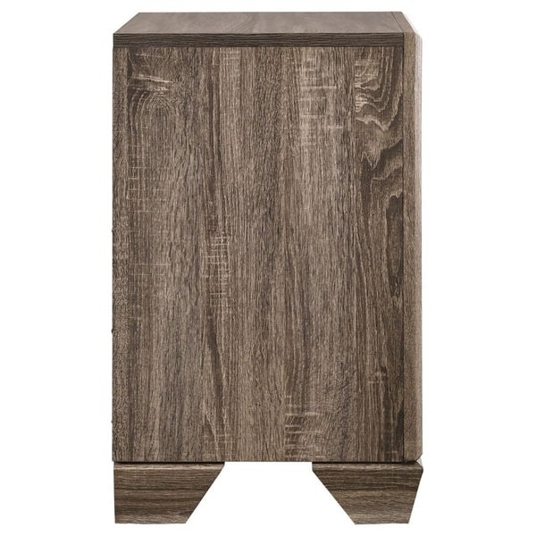 English Elm Tomasina Two Drawer Nightstand Washed Neutral Finish Farmhouse Bedroom Storage Taupe B2777P536473