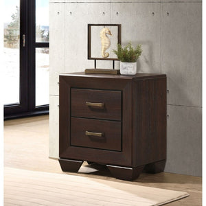 English Elm Tomasina Two Drawer Nightstand Washed Neutral Finish Farmhouse Bedroom Storage Dark Brown B2777P536474