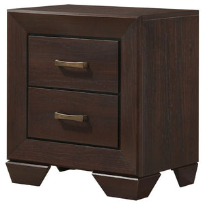 English Elm Tomasina Two Drawer Nightstand Washed Neutral Finish Farmhouse Bedroom Storage Dark Brown B2777P536474