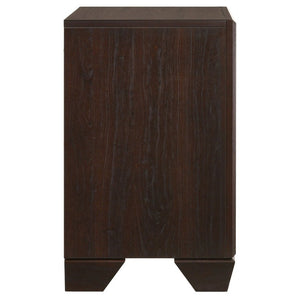 English Elm Tomasina Two Drawer Nightstand Washed Neutral Finish Farmhouse Bedroom Storage Dark Brown B2777P536474