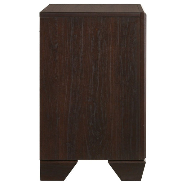 English Elm Tomasina Two Drawer Nightstand Washed Neutral Finish Farmhouse Bedroom Storage Dark Brown B2777P536474