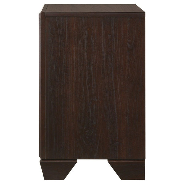 English Elm Tomasina Two Drawer Nightstand Washed Neutral Finish Farmhouse Bedroom Storage Dark Brown B2777P536474