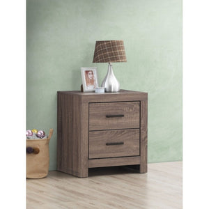 English Elm Brantford Two Drawer Nightstand Warm Wood Grain Finish with Bronze Hardware Bedroom Oak B2777P536477