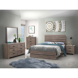 English Elm Brantford Two Drawer Nightstand Warm Wood Grain Finish with Bronze Hardware Bedroom Oak B2777P536477