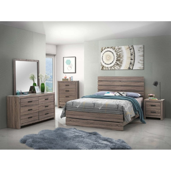 English Elm Brantford Two Drawer Nightstand Warm Wood Grain Finish with Bronze Hardware Bedroom Oak B2777P536477