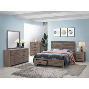 English Elm Brantford Two Drawer Nightstand Warm Wood Grain Finish with Bronze Hardware Bedroom Oak B2777P536477