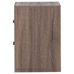 English Elm Brantford Two Drawer Nightstand Warm Wood Grain Finish with Bronze Hardware Bedroom Oak B2777P536477