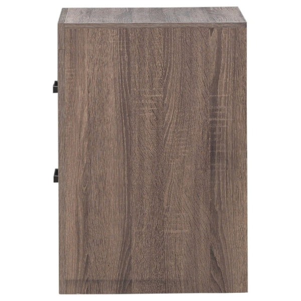 English Elm Brantford Two Drawer Nightstand Warm Wood Grain Finish with Bronze Hardware Bedroom Oak B2777P536477