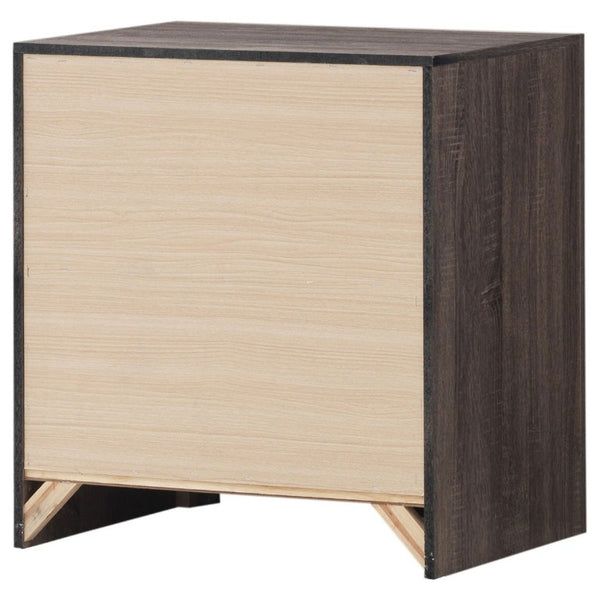 English Elm Brantford Two Drawer Nightstand Warm Wood Grain Finish with Bronze Hardware Bedroom Oak B2777P536477