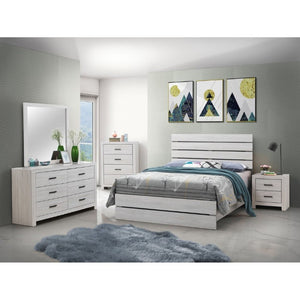 English Elm Brantford Two Drawer Nightstand Warm Wood Grain Finish with Bronze Hardware Bedroom White B2777P536478