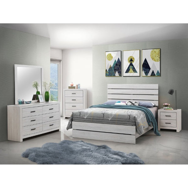 English Elm Brantford Two Drawer Nightstand Warm Wood Grain Finish with Bronze Hardware Bedroom White B2777P536478