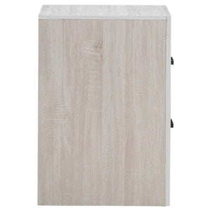 English Elm Brantford Two Drawer Nightstand Warm Wood Grain Finish with Bronze Hardware Bedroom White B2777P536478