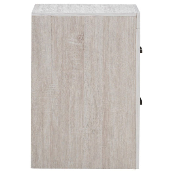 English Elm Brantford Two Drawer Nightstand Warm Wood Grain Finish with Bronze Hardware Bedroom White B2777P536478
