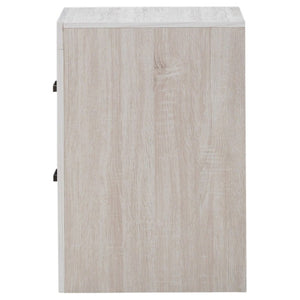 English Elm Brantford Two Drawer Nightstand Warm Wood Grain Finish with Bronze Hardware Bedroom White B2777P536478
