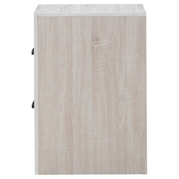 English Elm Brantford Two Drawer Nightstand Warm Wood Grain Finish with Bronze Hardware Bedroom White B2777P536478