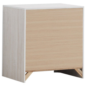 English Elm Brantford Two Drawer Nightstand Warm Wood Grain Finish with Bronze Hardware Bedroom White B2777P536478