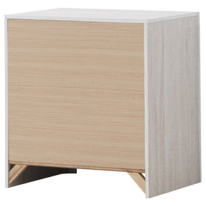 English Elm Brantford Two Drawer Nightstand Warm Wood Grain Finish with Bronze Hardware Bedroom White B2777P536478
