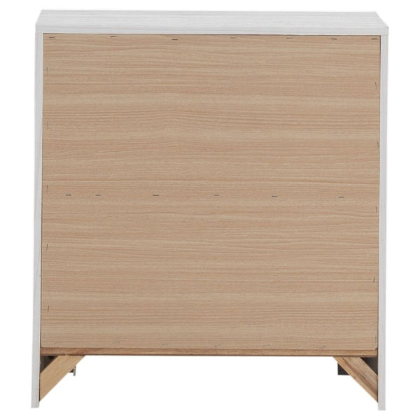 English Elm Brantford Two Drawer Nightstand Warm Wood Grain Finish with Bronze Hardware Bedroom White B2777P536478