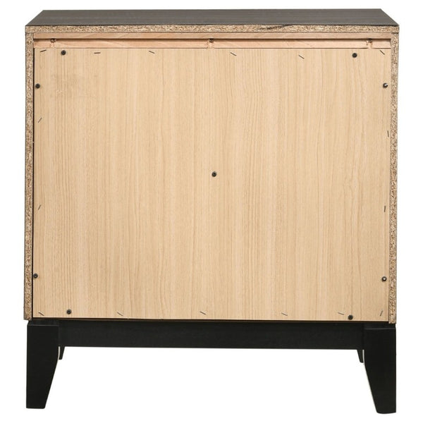 English Elm Stephan Grey Oak Finish Two Drawer Nightstand with Sleek Metal Hardware for Modern Bedrooms B2777P536479