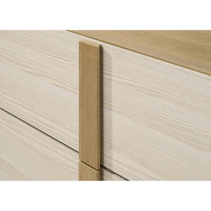 English Elm Lincoln Two Drawer Nightstand Natural Wood and White Melamine Bedroom Storage B2777P536480