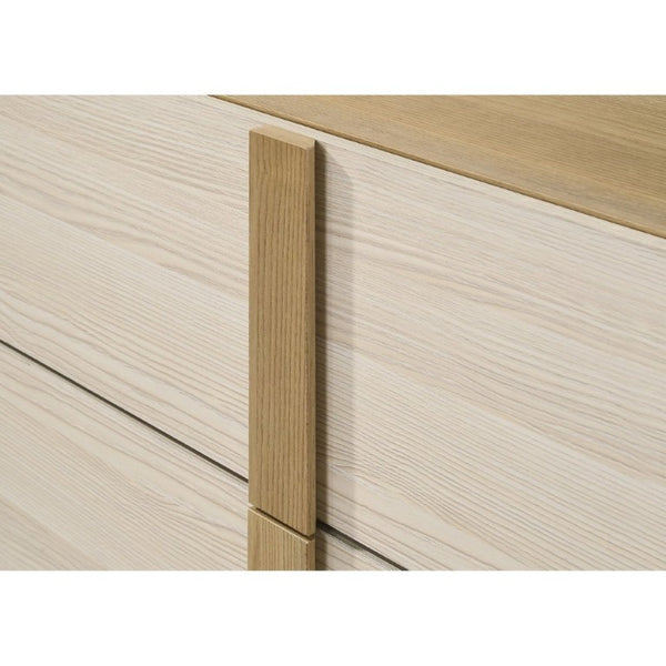 English Elm Lincoln Two Drawer Nightstand Natural Wood and White Melamine Bedroom Storage B2777P536480