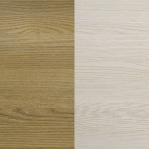 English Elm Lincoln Two Drawer Nightstand Natural Wood and White Melamine Bedroom Storage B2777P536480