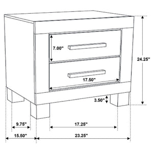 English Elm Rustic Wire-Brushed Hardwood Nightstand Two Drawers Warm Matte Farmhouse Bedroom B2777P536481