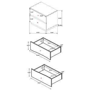 English Elm Smokey Walnut Two Tone Mahogany Nightstand with Raw Edge Drawers for Modern Bedrooms B2777P536483
