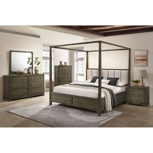 English Elm Sundance Two Drawer Hardwood Nightstand with Brass Hardware for Transitional Bedrooms B2777P536492