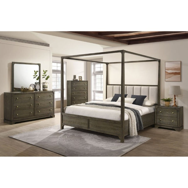 English Elm Sundance Two Drawer Hardwood Nightstand with Brass Hardware for Transitional Bedrooms B2777P536492