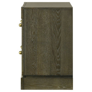 English Elm Sundance Two Drawer Hardwood Nightstand with Brass Hardware for Transitional Bedrooms B2777P536492