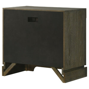 English Elm Sundance Two Drawer Hardwood Nightstand with Brass Hardware for Transitional Bedrooms B2777P536492