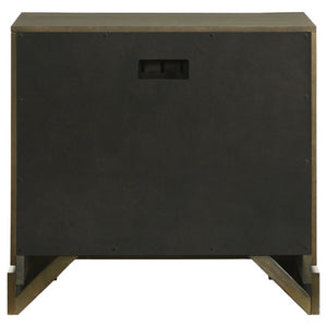English Elm Sundance Two Drawer Hardwood Nightstand with Brass Hardware for Transitional Bedrooms B2777P536492