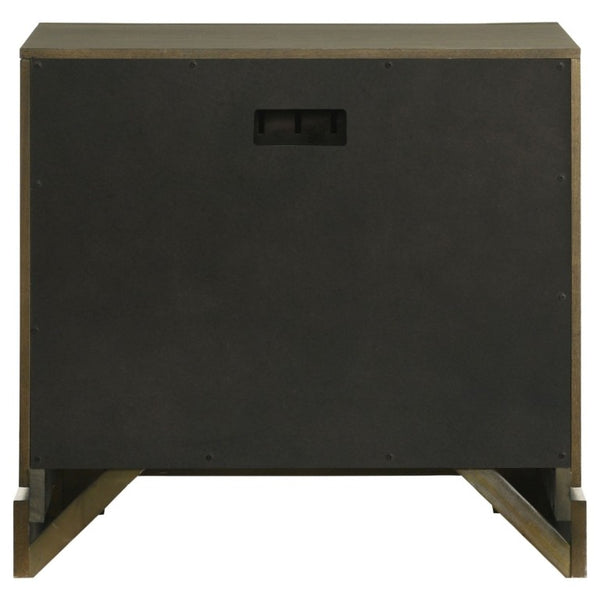 English Elm Sundance Two Drawer Hardwood Nightstand with Brass Hardware for Transitional Bedrooms B2777P536492