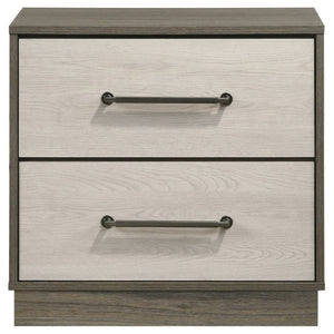 English Elm Edmondson Two Tone Oak Nightstand with Floating Base and Antique Nickel Hardware B2777P536493