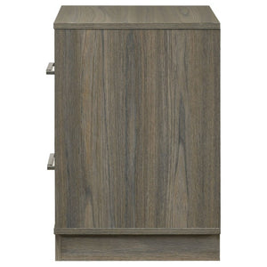 English Elm Edmondson Two Tone Oak Nightstand with Floating Base and Antique Nickel Hardware B2777P536493