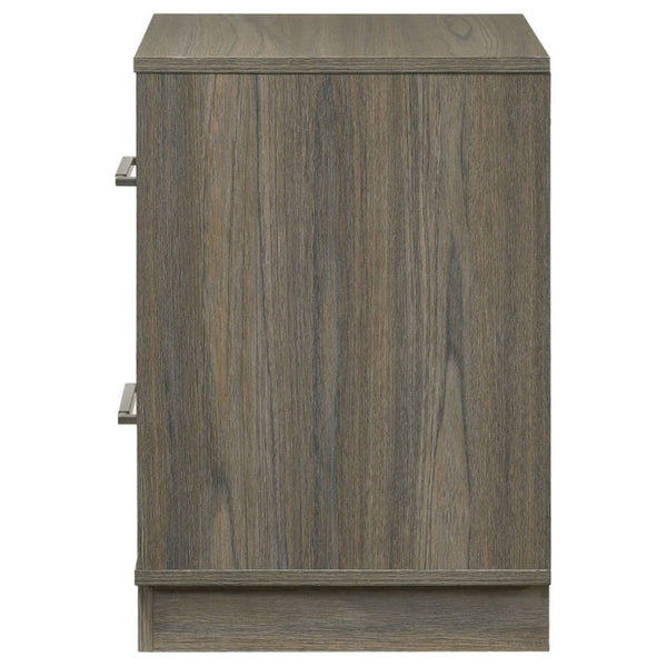 English Elm Edmondson Two Tone Oak Nightstand with Floating Base and Antique Nickel Hardware B2777P536493