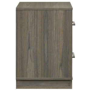 English Elm Edmondson Two Tone Oak Nightstand with Floating Base and Antique Nickel Hardware B2777P536493