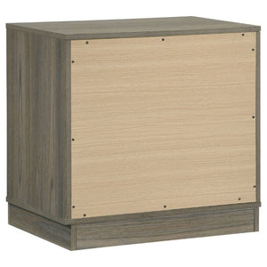 English Elm Edmondson Two Tone Oak Nightstand with Floating Base and Antique Nickel Hardware B2777P536493