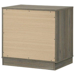 English Elm Edmondson Two Tone Oak Nightstand with Floating Base and Antique Nickel Hardware B2777P536493