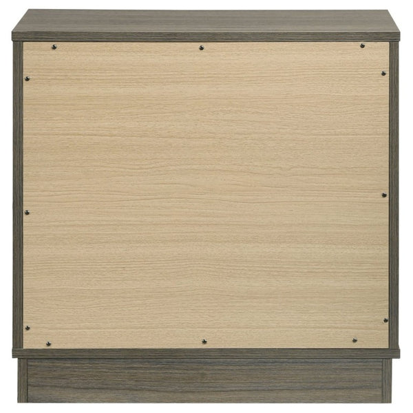English Elm Edmondson Two Tone Oak Nightstand with Floating Base and Antique Nickel Hardware B2777P536493