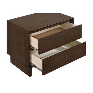 English Elm Hemlock Solid Wood Nightstand with Two Felt-Lined Drawers for Modern Bedrooms B2777P536495